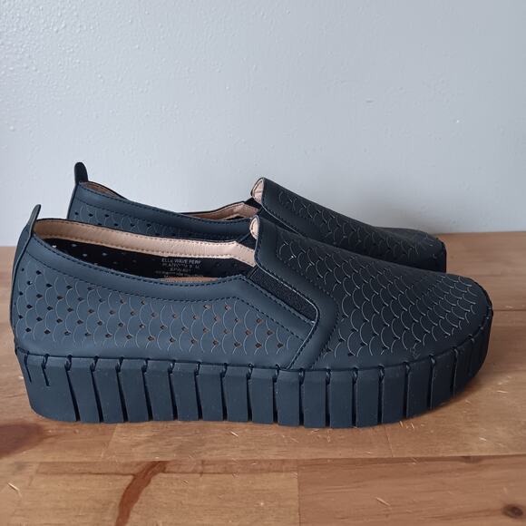 Glolily Elle Platform Wave Perf Black, EPW-601 Women's Size 9M - Pre-owned - Picture 3 of 11